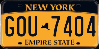 NY license plate GOU7404