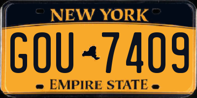 NY license plate GOU7409