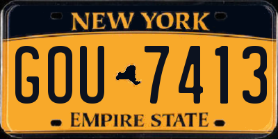 NY license plate GOU7413