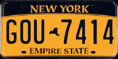 NY license plate GOU7414
