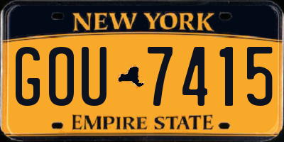 NY license plate GOU7415