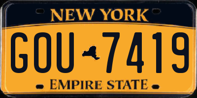 NY license plate GOU7419