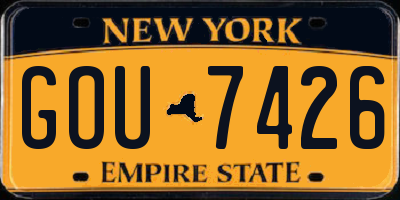 NY license plate GOU7426