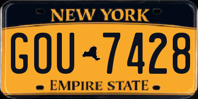 NY license plate GOU7428