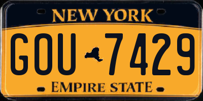 NY license plate GOU7429