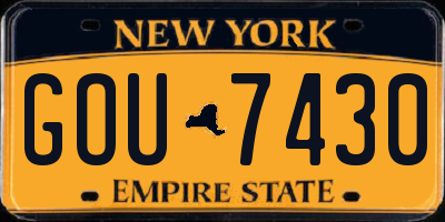 NY license plate GOU7430