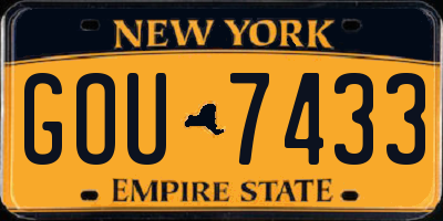 NY license plate GOU7433