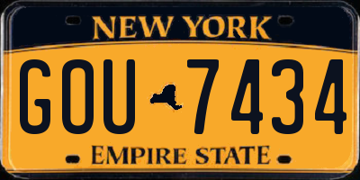 NY license plate GOU7434