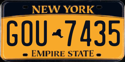NY license plate GOU7435