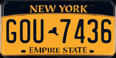 NY license plate GOU7436