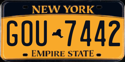 NY license plate GOU7442