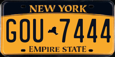 NY license plate GOU7444