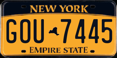 NY license plate GOU7445