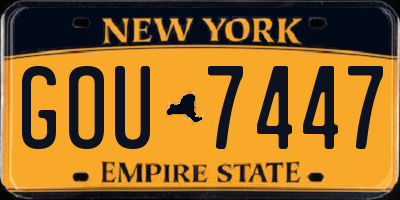 NY license plate GOU7447