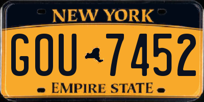 NY license plate GOU7452