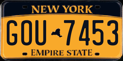 NY license plate GOU7453