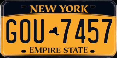 NY license plate GOU7457