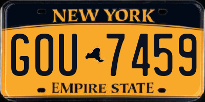 NY license plate GOU7459