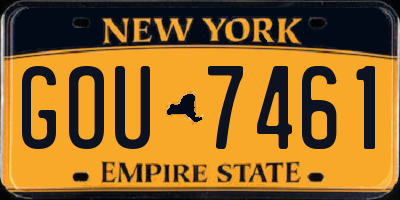 NY license plate GOU7461