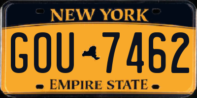 NY license plate GOU7462