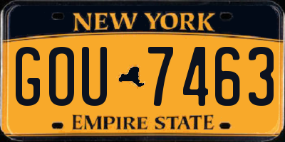 NY license plate GOU7463