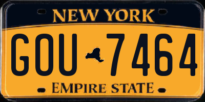 NY license plate GOU7464
