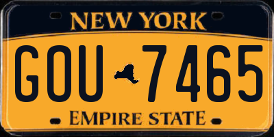 NY license plate GOU7465