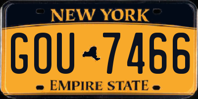 NY license plate GOU7466