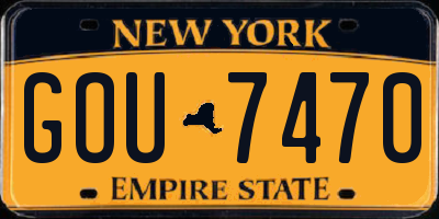NY license plate GOU7470