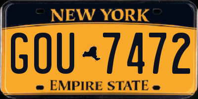 NY license plate GOU7472