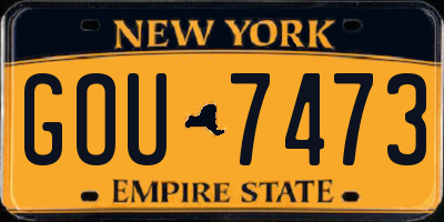 NY license plate GOU7473
