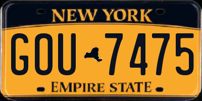 NY license plate GOU7475