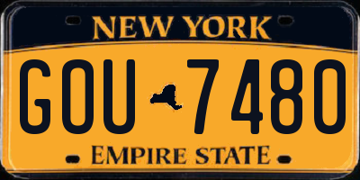 NY license plate GOU7480