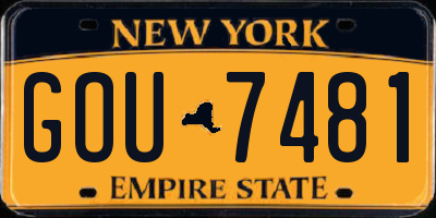 NY license plate GOU7481