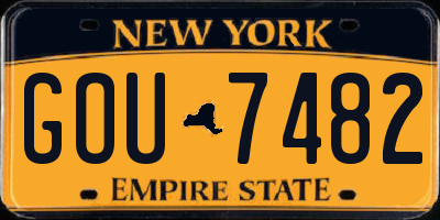 NY license plate GOU7482