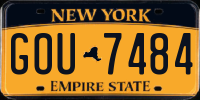 NY license plate GOU7484