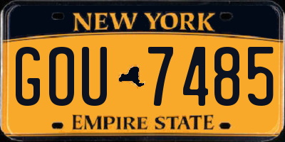 NY license plate GOU7485