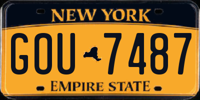 NY license plate GOU7487