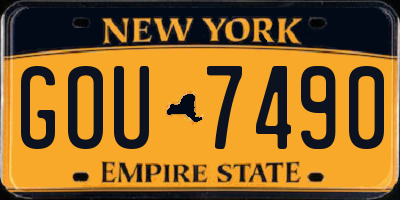 NY license plate GOU7490