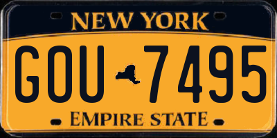 NY license plate GOU7495
