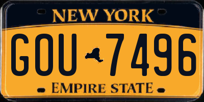 NY license plate GOU7496