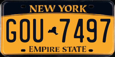 NY license plate GOU7497
