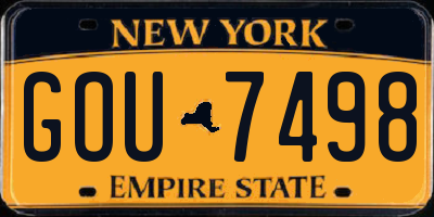 NY license plate GOU7498