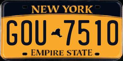 NY license plate GOU7510