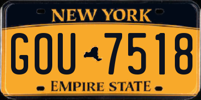 NY license plate GOU7518