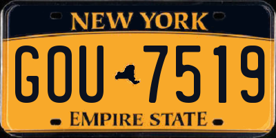 NY license plate GOU7519