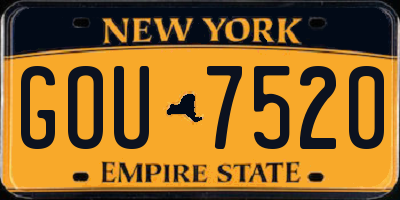 NY license plate GOU7520