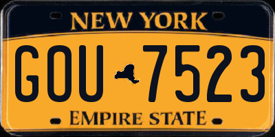 NY license plate GOU7523