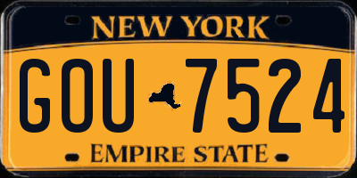 NY license plate GOU7524