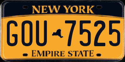 NY license plate GOU7525